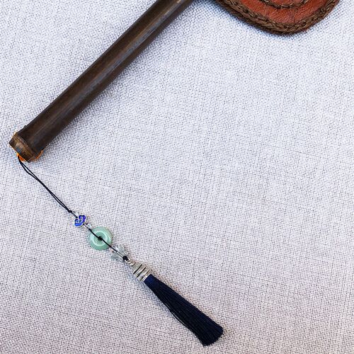 极速福慧佛具佛堂佛龛摆件佛尘z手工棕编紫竹芭蕉扇五明扇摆件装