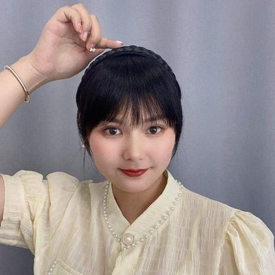 极速发箍浏海一体真发遮白发神器假发发片头顶前额W的头饰遮盖发