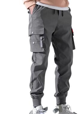 极速Casual Pants Safari Stvyle Pants Solid Color Thin Male M