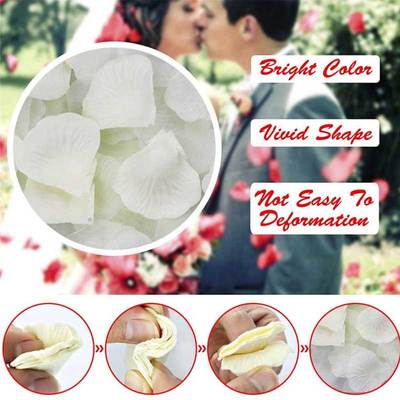 极速500/1000pcs White Rose Petals Artificial PRomantic Silk