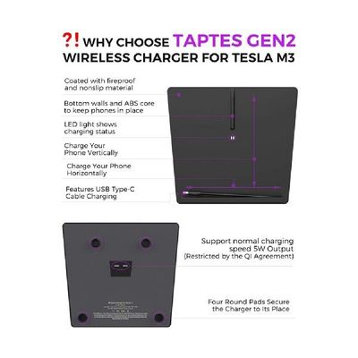 极速15W Wireless Charging Pad for Tesla ModePl 3 2017-June 2
