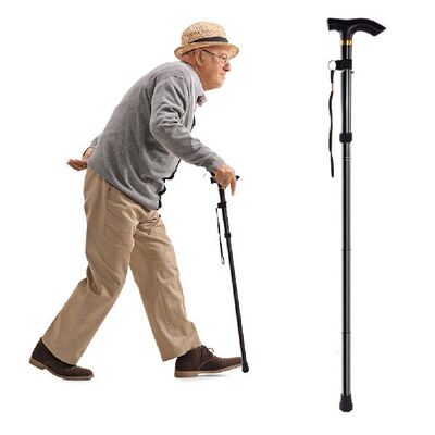 极速5-section Walking Hiking Stick AdjustaMble Outdoor Fold