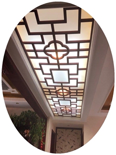 镂空吊m顶雕花板PVC花格客厅过道装 饰板玄关隔断屏风 新中式 极速