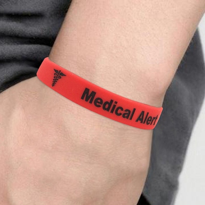极速Pulseira del silicone anti-alrgica, alerta mdico de