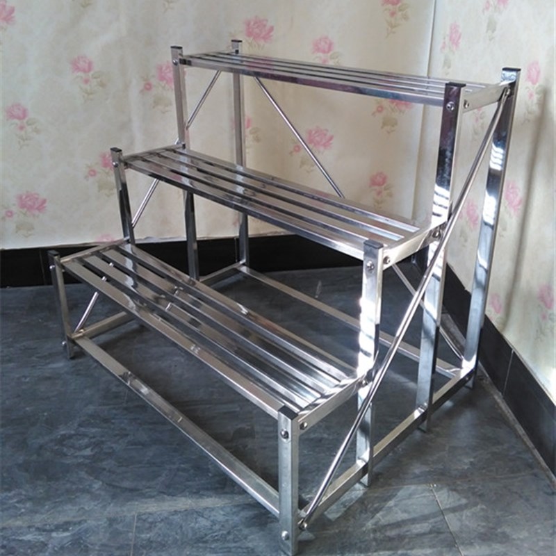 极速202不锈钢花架落地置物架室内客厅绿萝多层架V阳台阶梯式户外