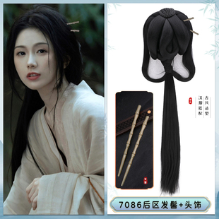 极速古装汉服假发一体式后u脑勺发髻懒人日常明制魏晋风后压发包7