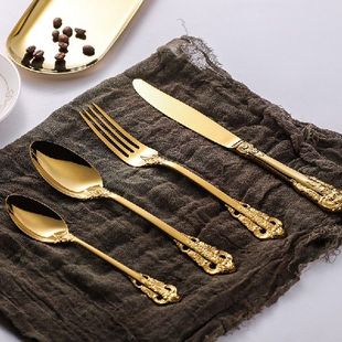 极速4Pcs/Lot Vintange Western Cutlery Set Dinner Knife Fork