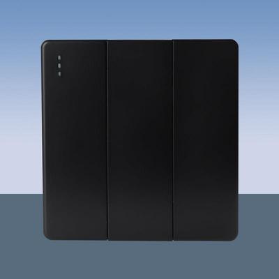 86型黑色3三位触点自动复位回弹开关按钮 强弱电路触发式常开回位