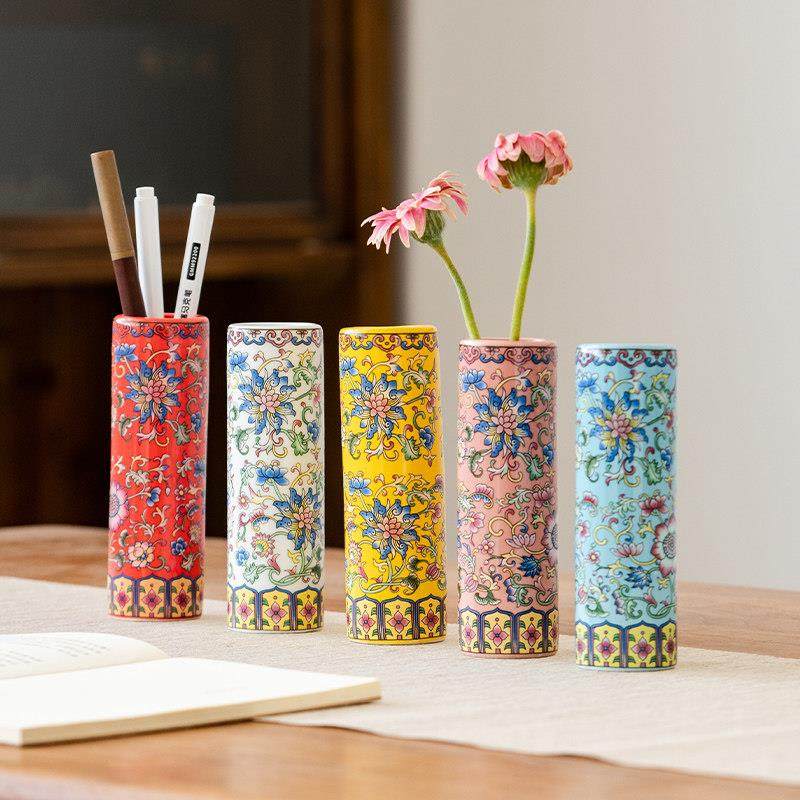 景德镇多功能陶瓷笔筒圆珠笔收纳桌面覆古高级感创意文具小号摆件,收纳整理,笔筒,淘宝优惠券,粉丝福利购,淘宝优惠卷