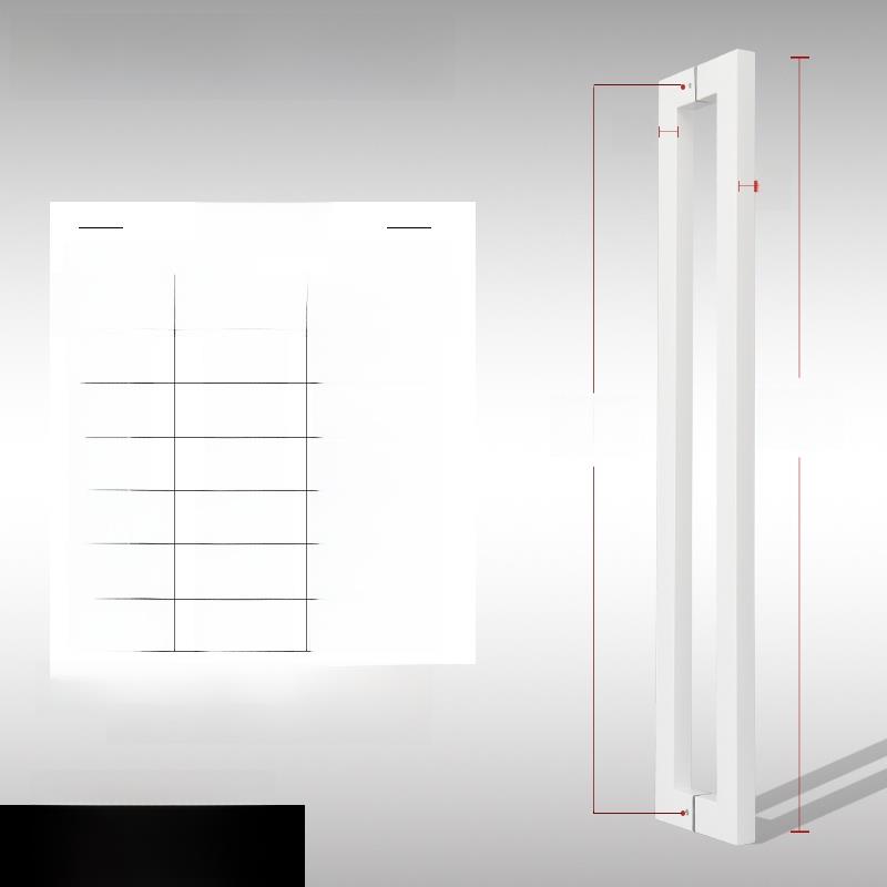 【加厚304不锈钢】玻璃门把手方管黑钛滑动门把手一对门把手