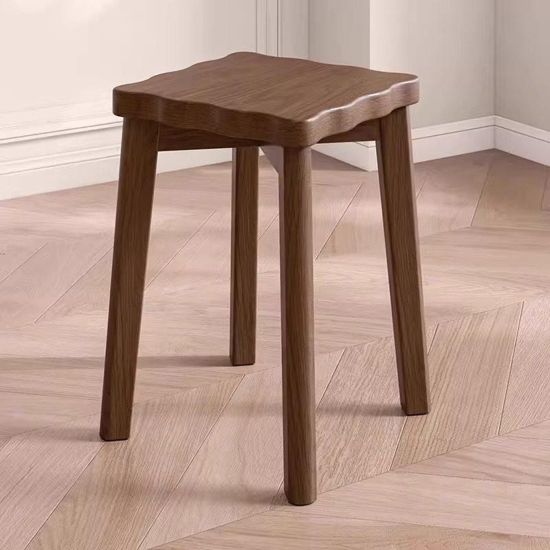 现代小方凳餐桌椅子实木凳子家用可叠放软包板凳客厅木头矮凳简约