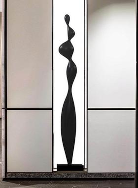 玻璃纤维雕塑瘦高细长壁龛窗装饰入口客厅售楼处大型落地式摆件