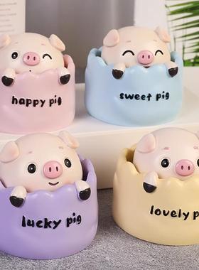 送老师礼品同事离职办公室桌面小猪装饰摆饰送女生朋友生日礼物