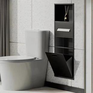 马桶边垃圾桶壁龛不锈钢隐藏式置物架定制分层隔板手机架淋浴房柜