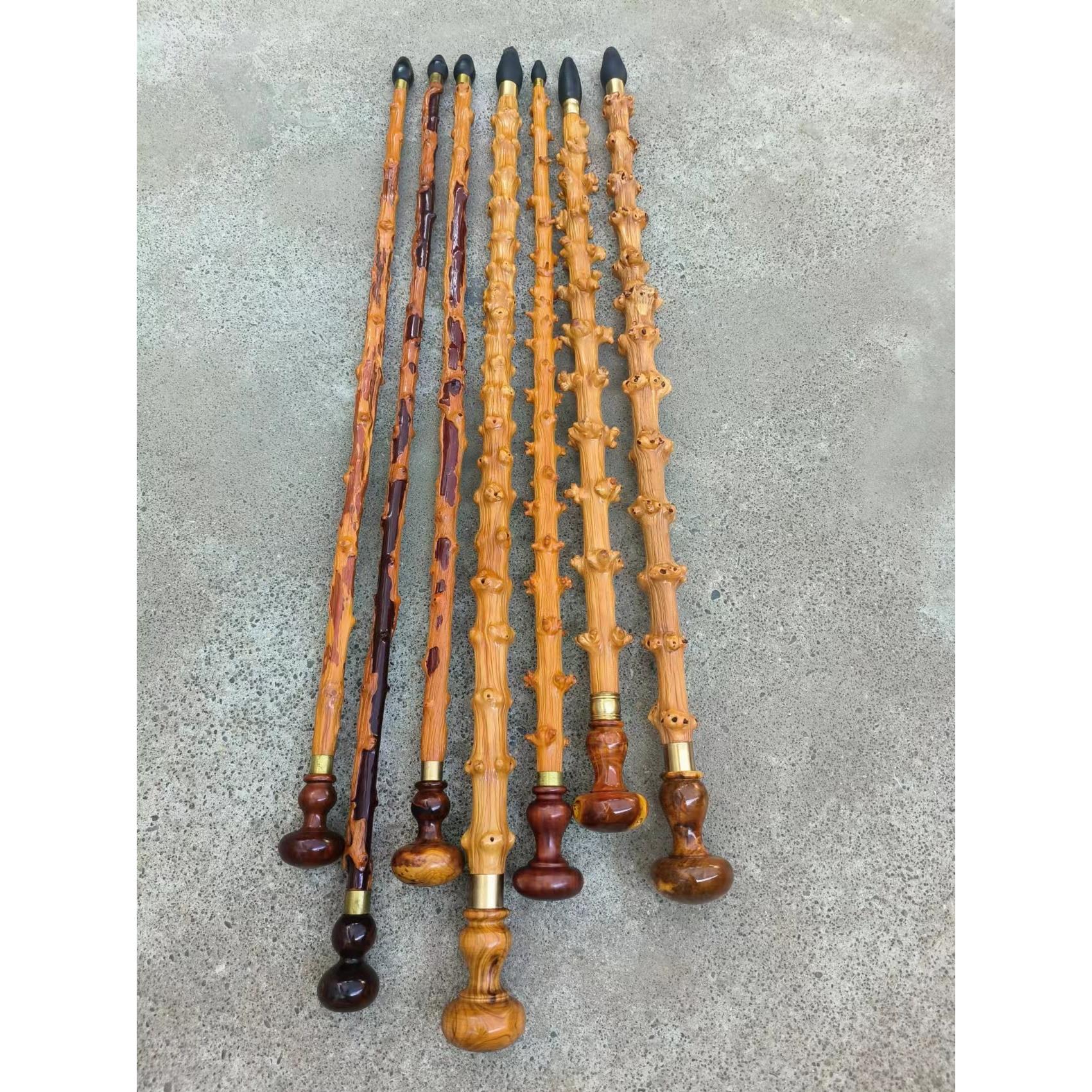 云南对节木拐杖手工木棍疙瘩棍圆头文明仗登山杖老人拐棍木手把件