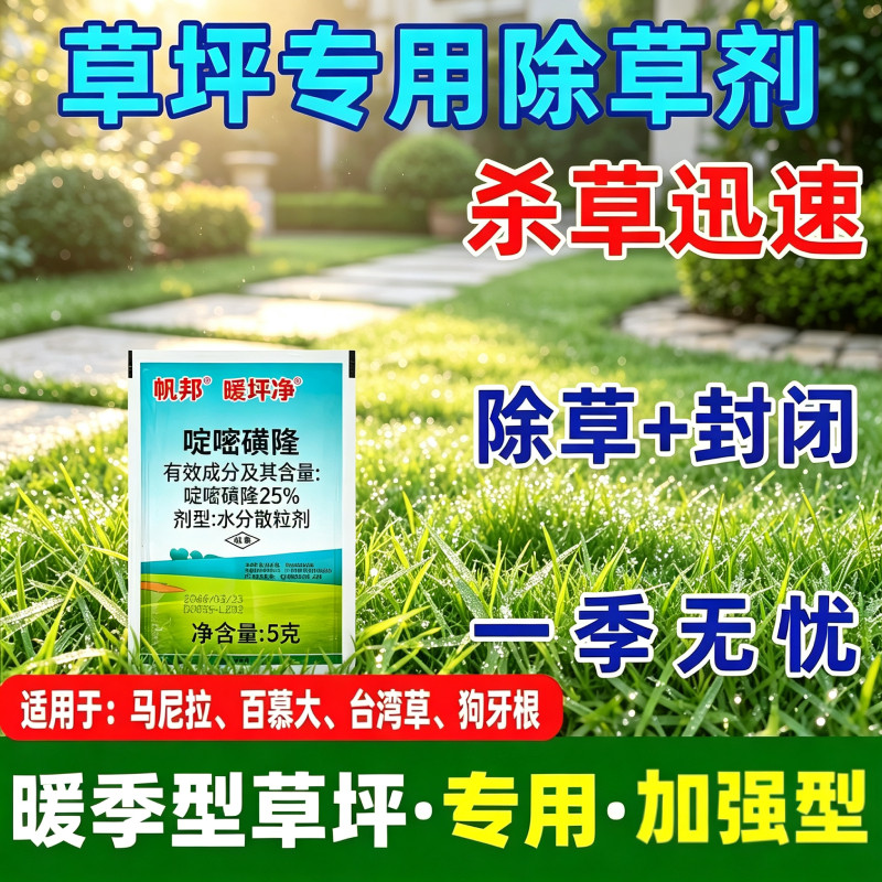 暖坪净25%啶嘧磺隆金百秀马尼拉百慕大马尼拉牛筋草杂草专用除草