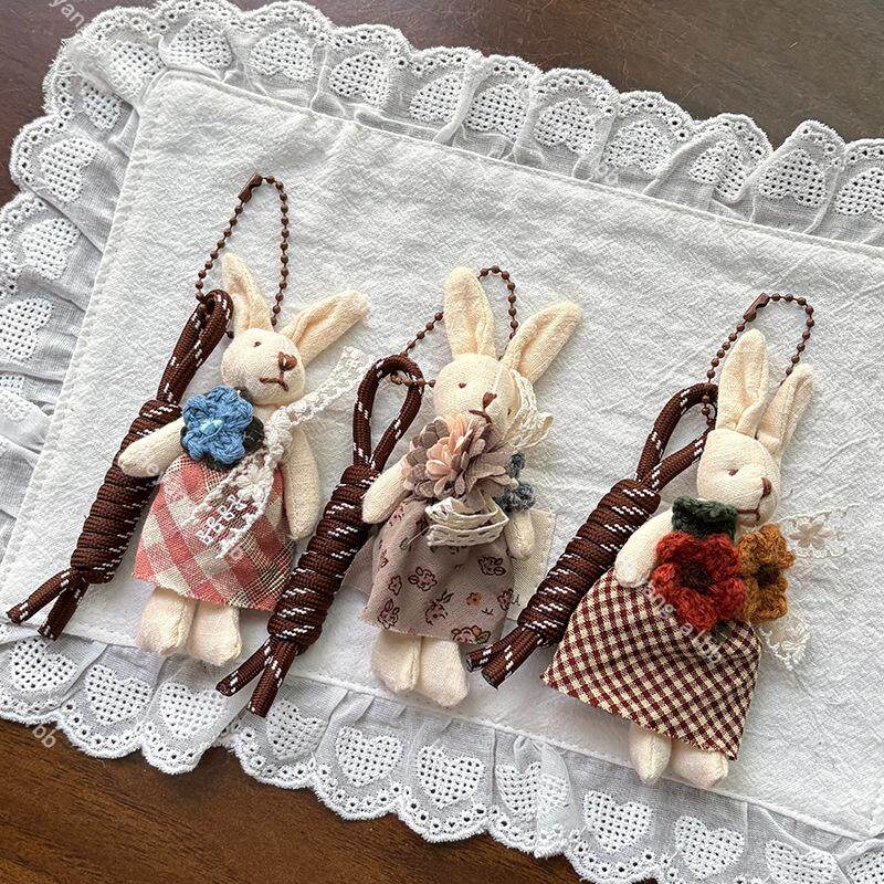 韩版新款时尚卡通小兔子钥匙扣挂件百搭学生包包挂饰潮酷饰品