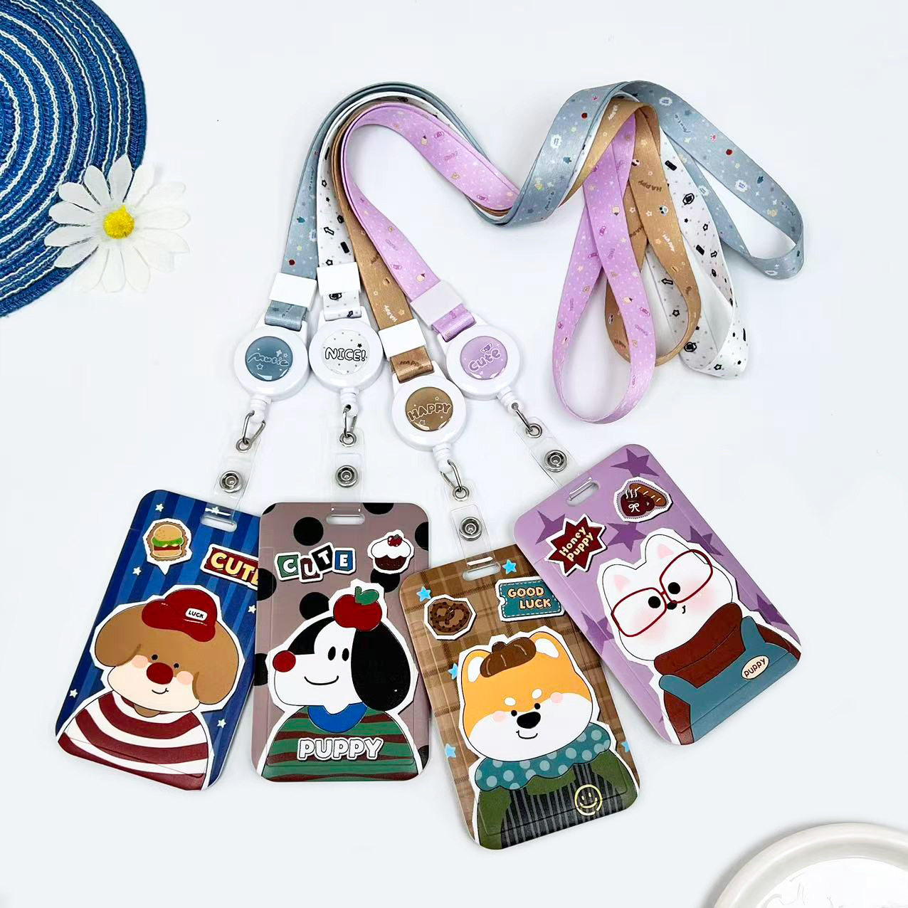 ABS滑盖卡套学生趣味胸牌校园卡