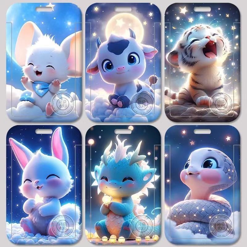 十二生肖学滑盖卡套校园饭公交身