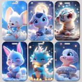 十二生肖学生滑盖卡套校园卡饭卡公交卡身份证件保护套门禁卡厂牌定制