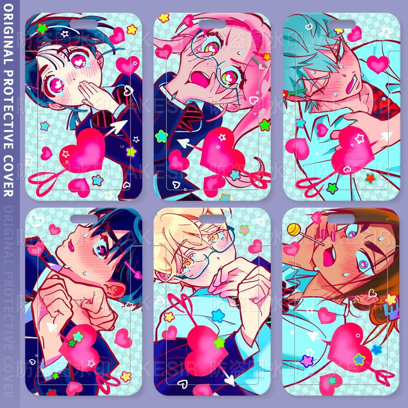 异性舞台可爱学生滑盖卡套水卡带挂绳钥匙扣保护套厂牌套校牌定制