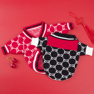 极速狗狗新e年衣服春秋可爱泰迪猫咪过年喜庆比熊宠物毛衣薄款潮