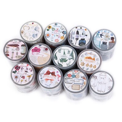 新品Vintage Washi tape pet transparency dLessert Flower tape