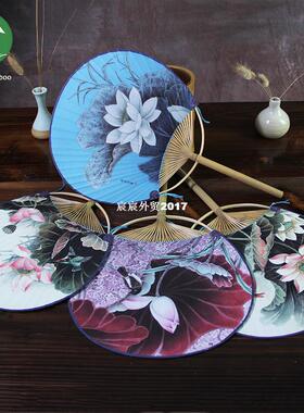 极速Chinese style hand fanv bamboo handmade with round paper