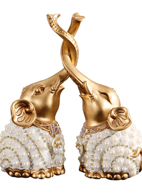 新品大象摆件招财风水象一对吉象乔迁H新居客厅酒柜装饰办公室开