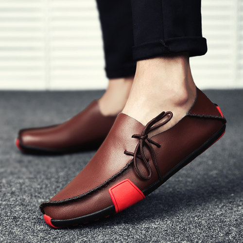 新品Men Shoes Loafers Leather Casual GShoes Handmade Moccasi