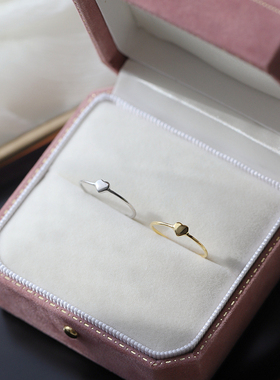 极速纯银小爱心戒指女ins潮y可调节小众设计学生超细关节戒极简风