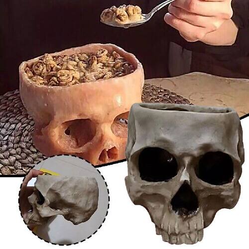 极速Artbificial Human Skull Design Bowl Resin Human Skull Fl