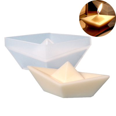 极速Paper Boat Silicone Cuandle Molds DIY Aromath Plaster Or