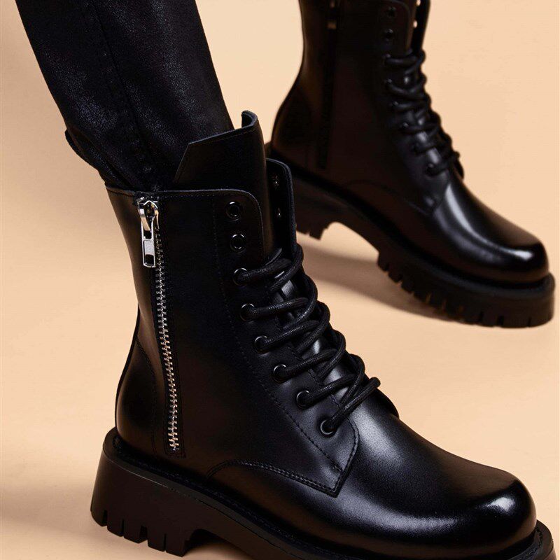 新品2026新款马丁靴男款男士z靴子皮鞋春秋男鞋工装风机车风靴黑