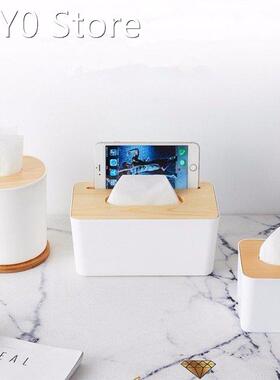 极速Wooden Plastic Tissue Box Solid Wood NapkinR Holder Case