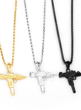 极速2021 Game UZI Kolye GUN Shape EPendant Necklace Men Hip