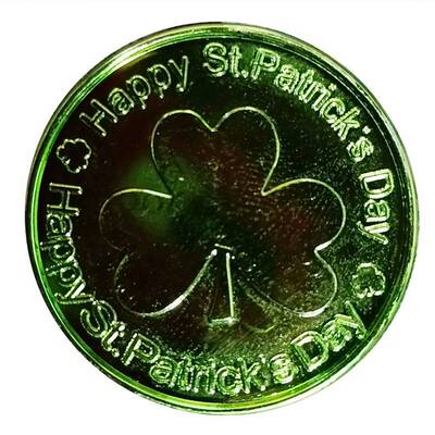 极速100pcs gSt Patricks Day Coins Lucky Green Shamrock Coins