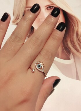 新品SIPENGJEL iTiny Trendy Cubic Zirconia green Eye Rings Ro