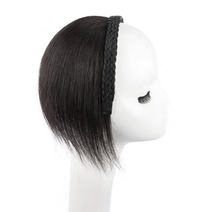 速发假发女片头顶补发蓬松遮白发全真发辫子发箍一体无刘海头顶假