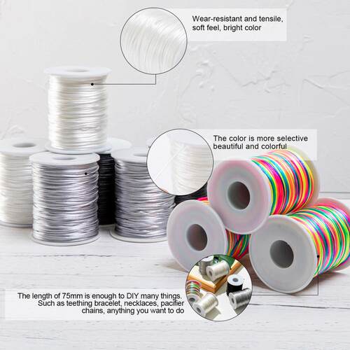 新品1pc 1mm 80m Satin Silk Rope Nylon Cord ColRorful Baby Te