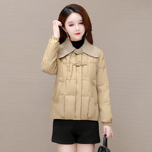 贵夫人气质韩版 时尚 短款 秋季 保 白s鸭绒羽绒服女2025新款 新品