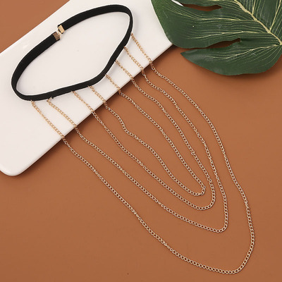 极速Fashion Simkple Boho Gold Color Metal Multilayer Leg Cha