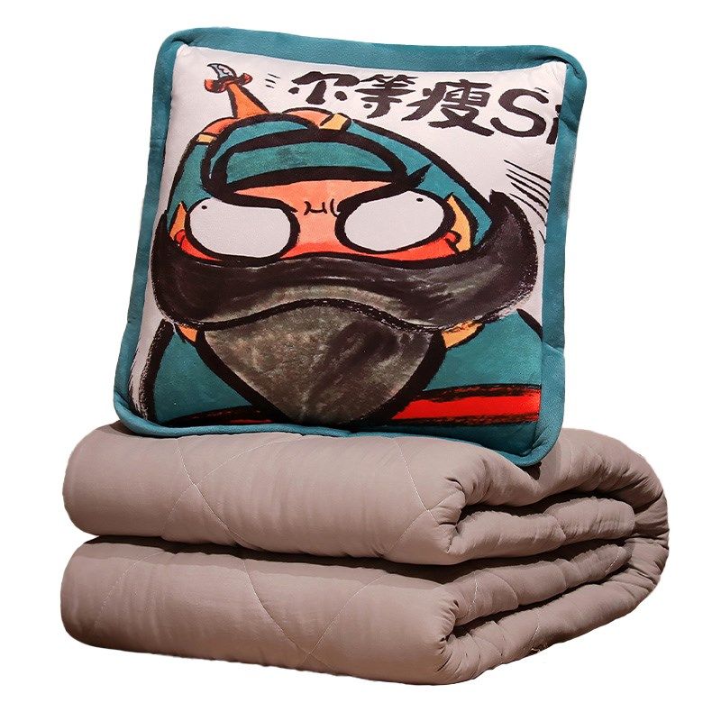 极速搞怪创意抱枕被子两用二合z一汽车办公室午休折叠毯子车载空