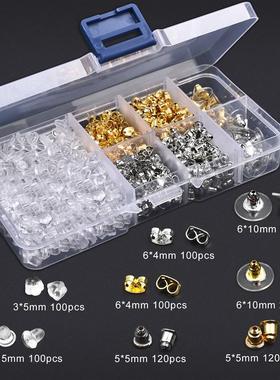 极速30~880pcs Ear Plug sBox Clear Silicone Rubber Alloy Earr