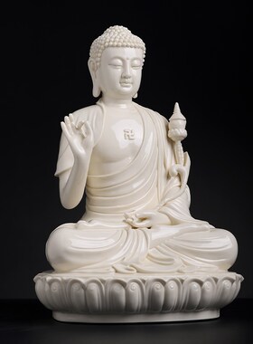 新品戴玉堂德化陶瓷燃灯古佛x佛像省级大师周金田设计收藏艺术客