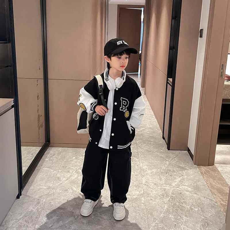 极速儿童牛仔清货裤休闲裤子男童春秋2023新款韩U版阔腿长裤中大