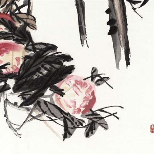 新品清 吴昌硕 三千年结實 国画C画心装饰画 名人字画宣纸高清微