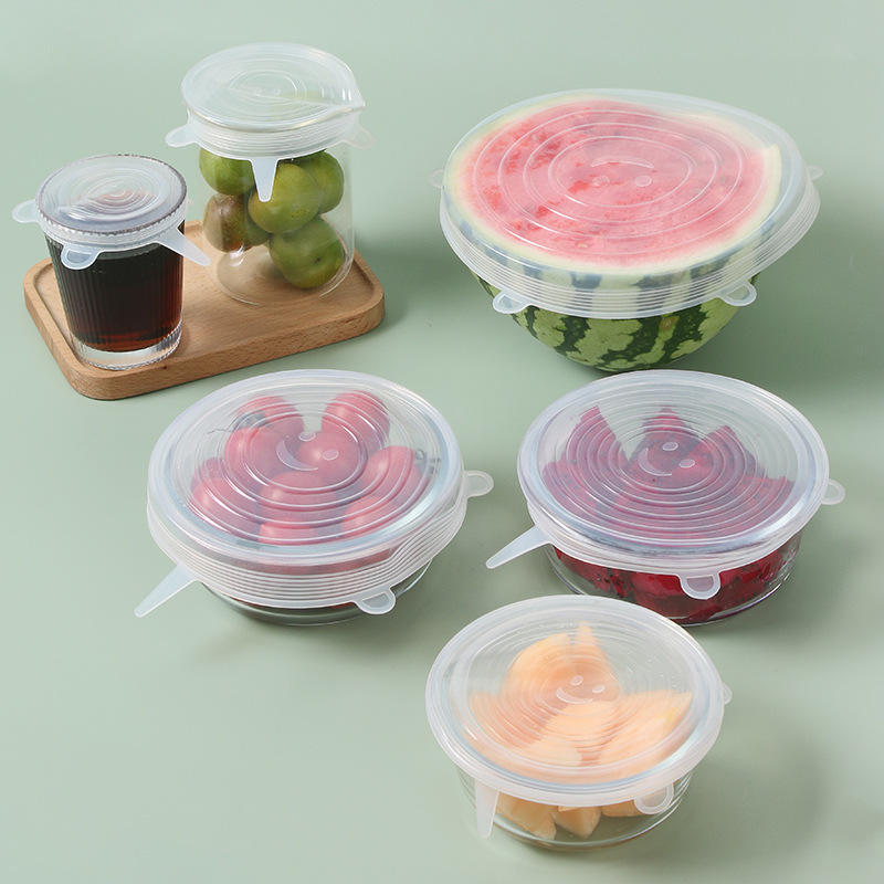 极速4Color 6Pcs lFood Silicone ver Fresh-keeping Dish Sretch