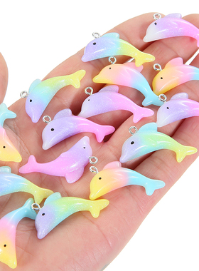 极速10pcs/epack Cute Charms Lovely Dolphin 33x17mm Resin Cha