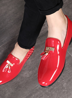 极速Spring fRivet Men Loafers Shoes Fashion Personality Soli